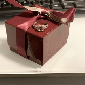 14K White Gold, Halo Engagement Ring